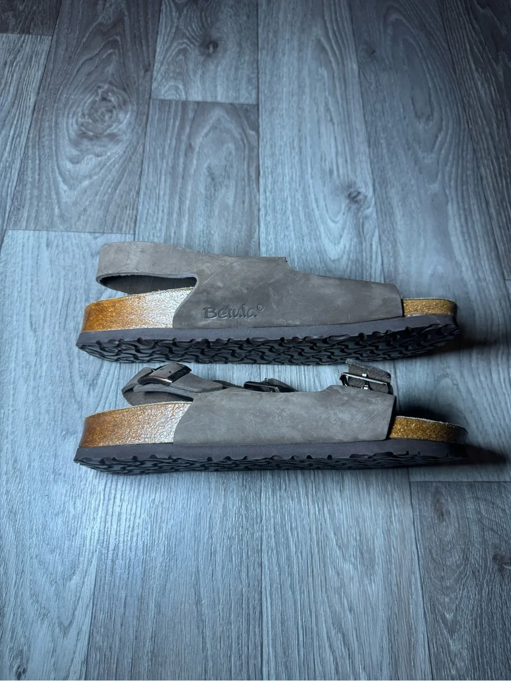 Betula Birkenstock 280 Double Strap Sandals EU 43 M10 Dark Brown Backstrap NWOB
